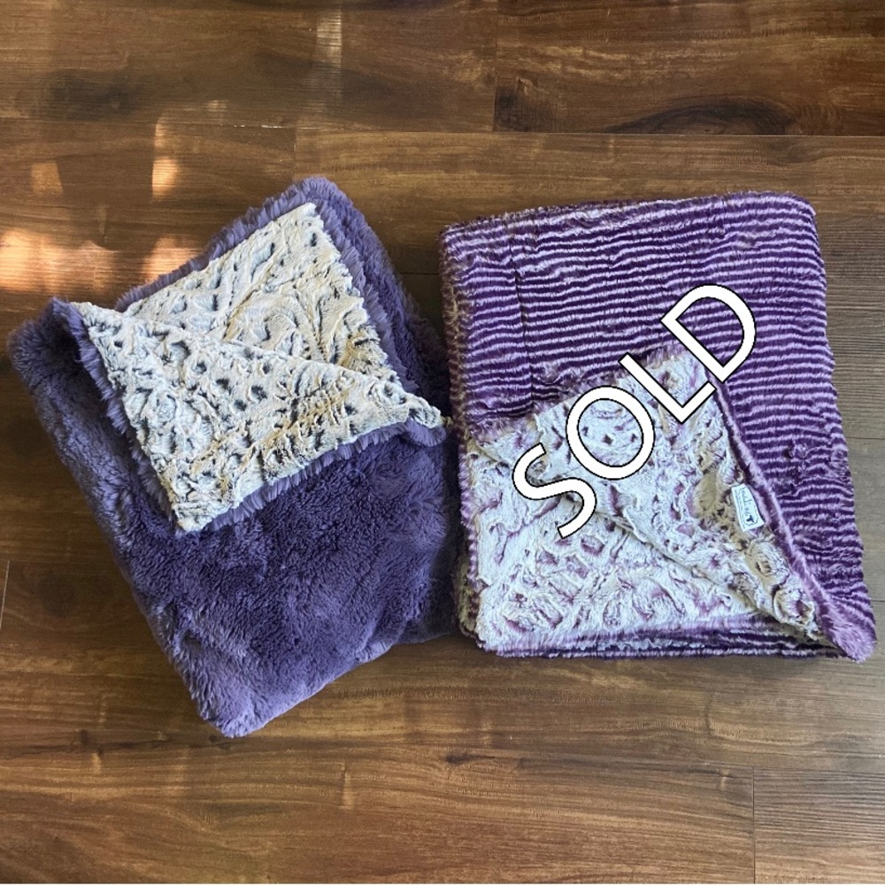 (LEFT BLANKET ONLY) The Handmade Heifer Double Sided Paisley Minky Blankets